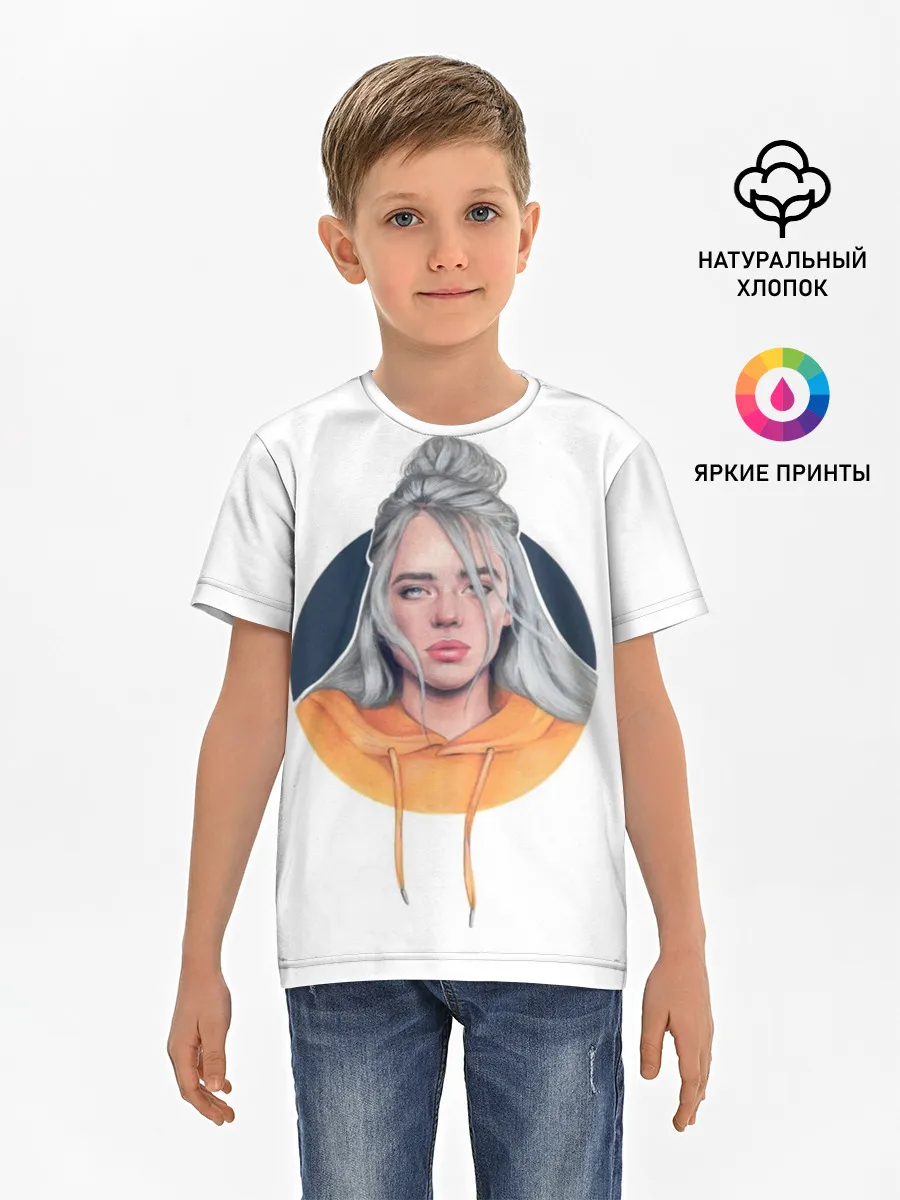 Детская базовая футболка / Billie Eilish art 1