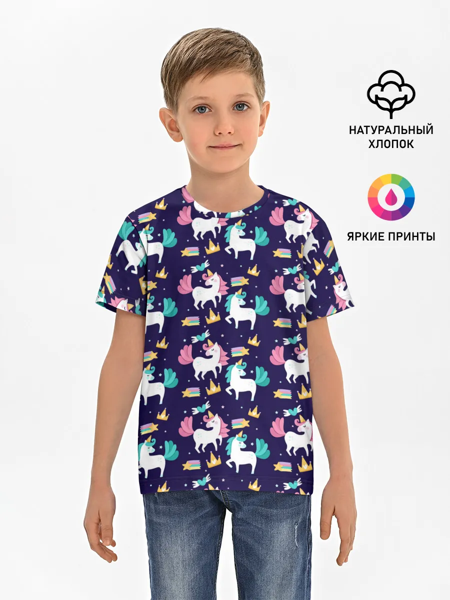 Детская базовая футболка / Unicorn pattern