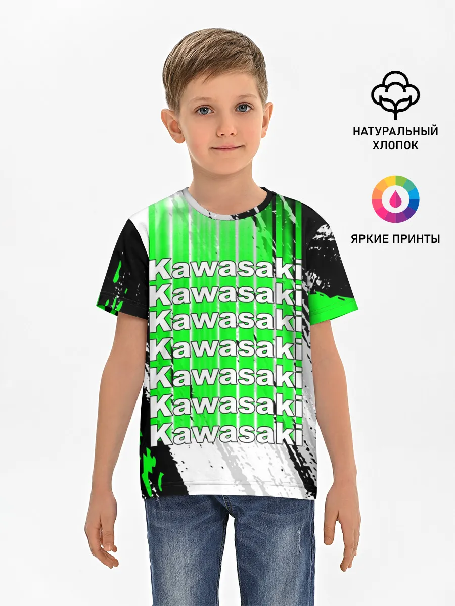 Детская базовая футболка / KAWASAKI / КАВАСАКИ / SPORT