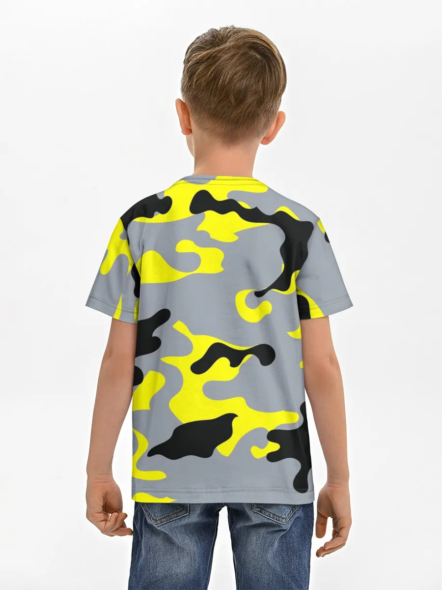 Детская базовая футболка / Yellow camouflage