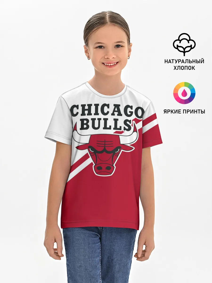 Детская базовая футболка / Chicago Bulls Red-White