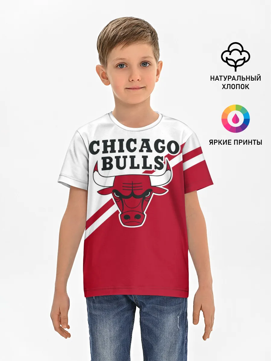 Детская базовая футболка / Chicago Bulls Red-White