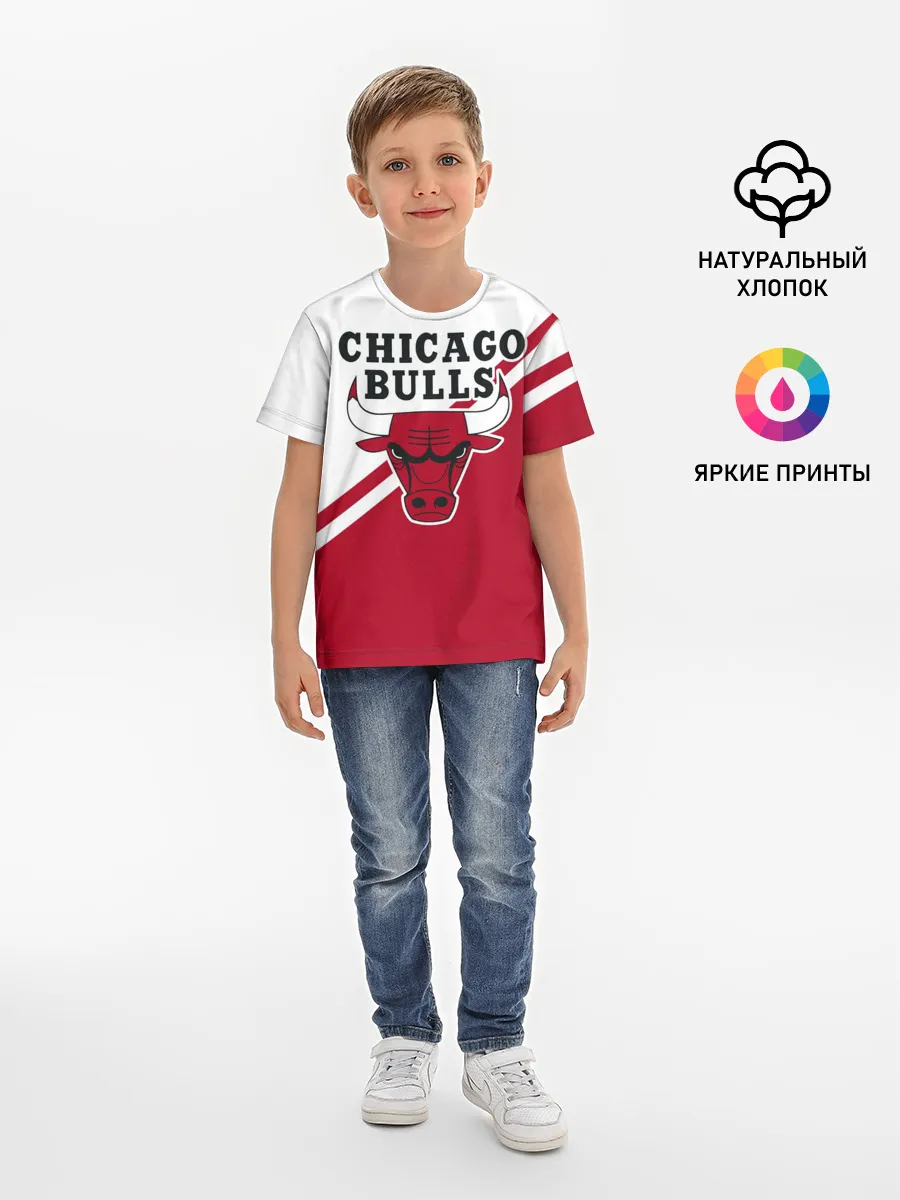 Детская базовая футболка / Chicago Bulls Red-White