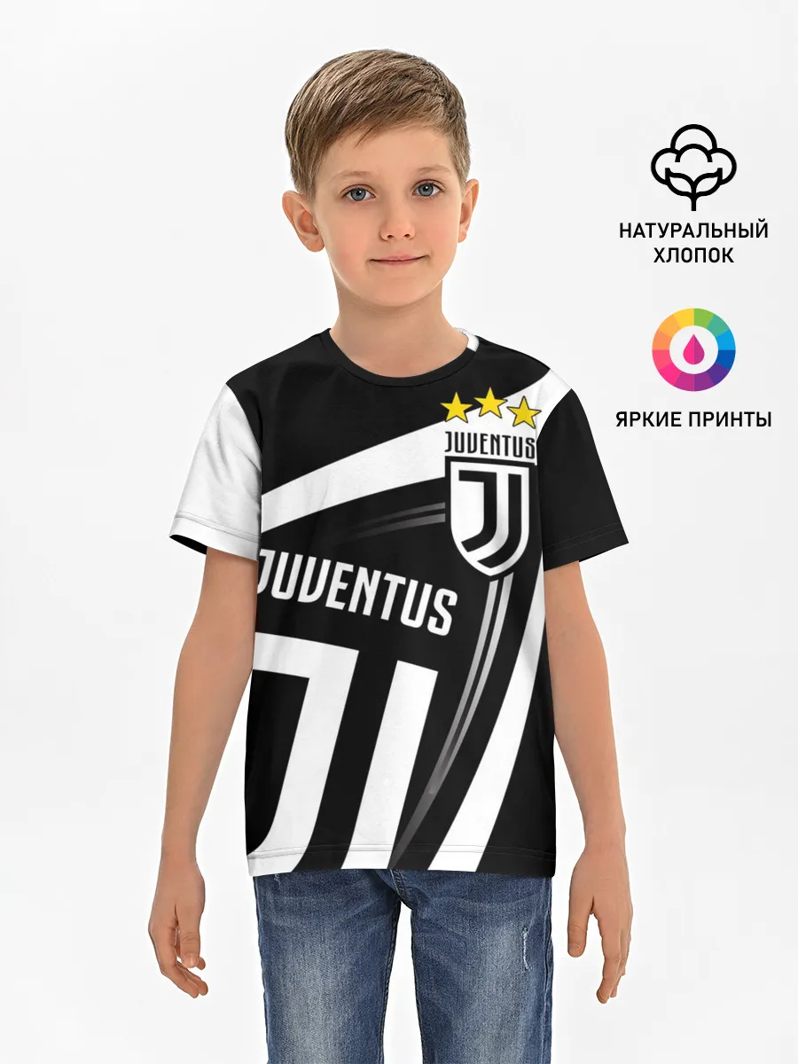 Детская базовая футболка / JUVENTUS / ЮВЕНТУС / ПОЛОСЫ