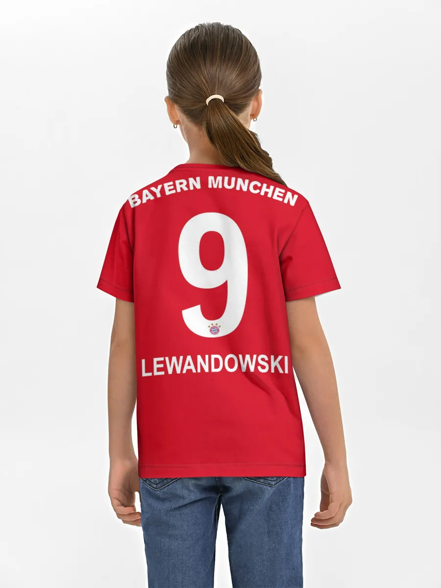 Детская базовая футболка / Lewandowski home 19-20