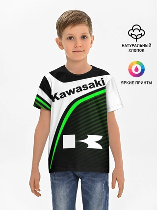 Детская базовая футболка / KAWASAKI / КАВАСАКИ / SPORT