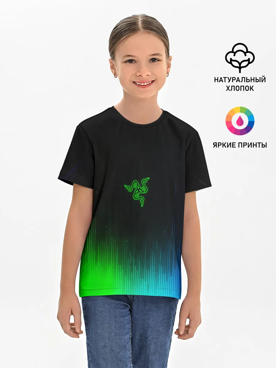 Детская базовая футболка / RAZER NEON