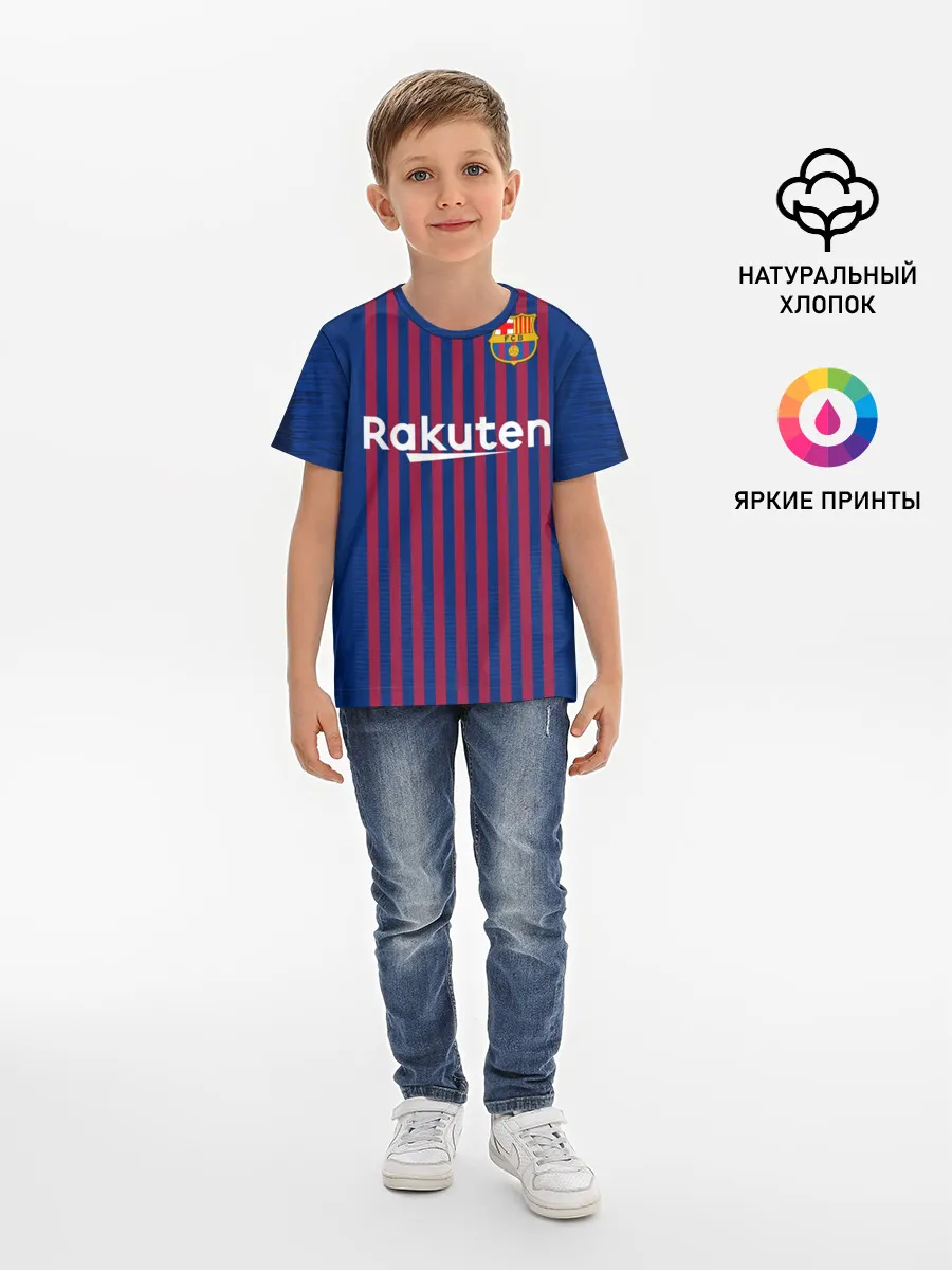 Детская базовая футболка / Barcelona home 18-19