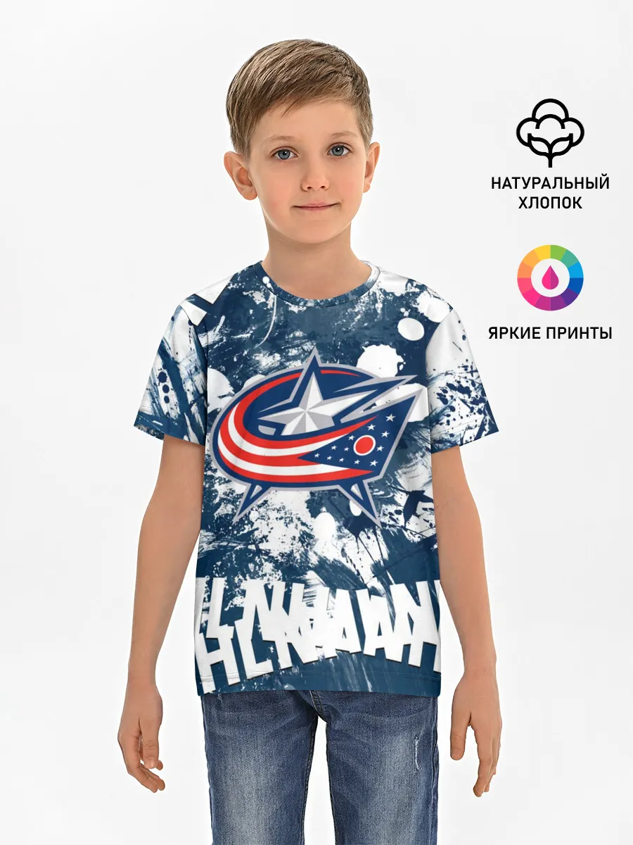 Детская базовая футболка / Коламбус Блю Джекетс, Columbus Blue Jackets