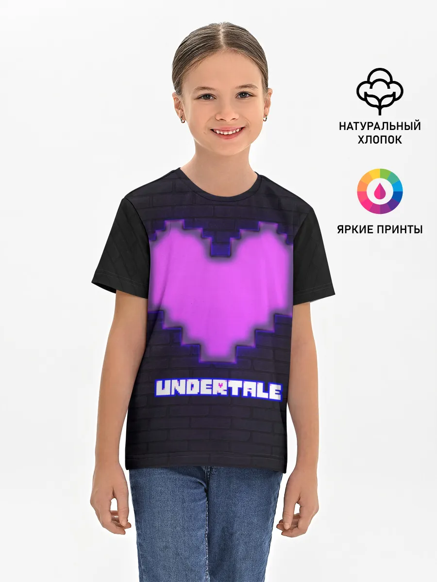 Детская базовая футболка / UNDERTALE PURPLE HEART