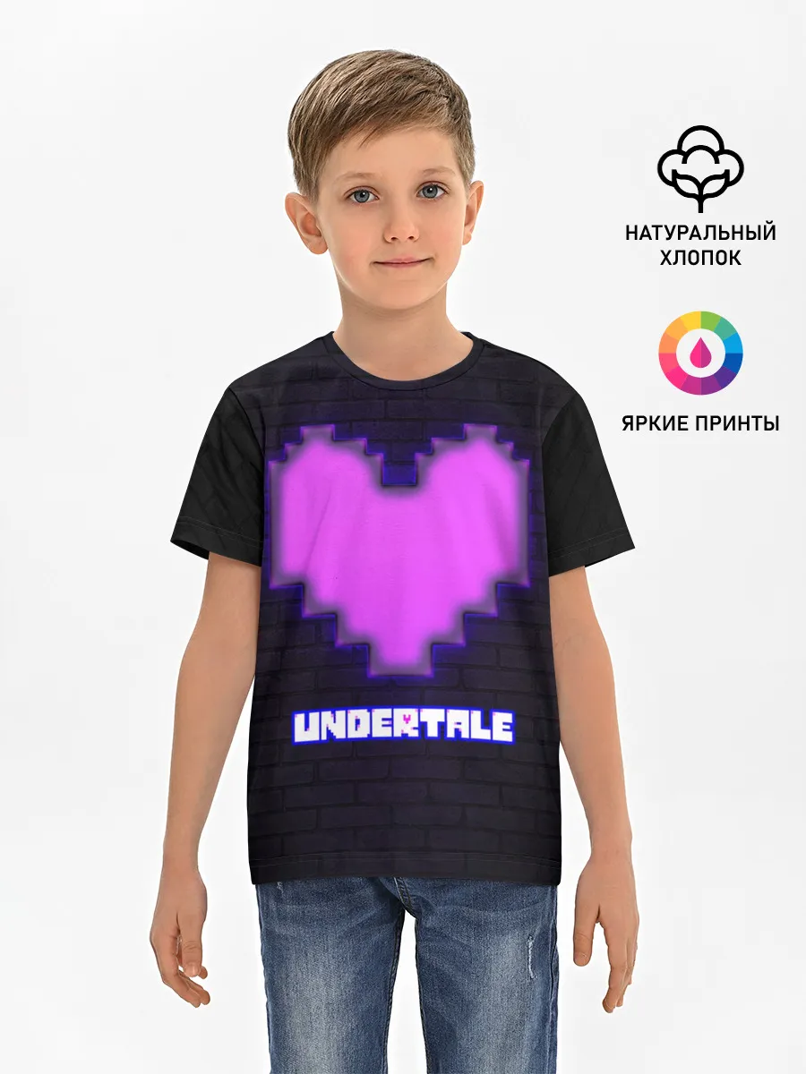 Детская базовая футболка / UNDERTALE PURPLE HEART