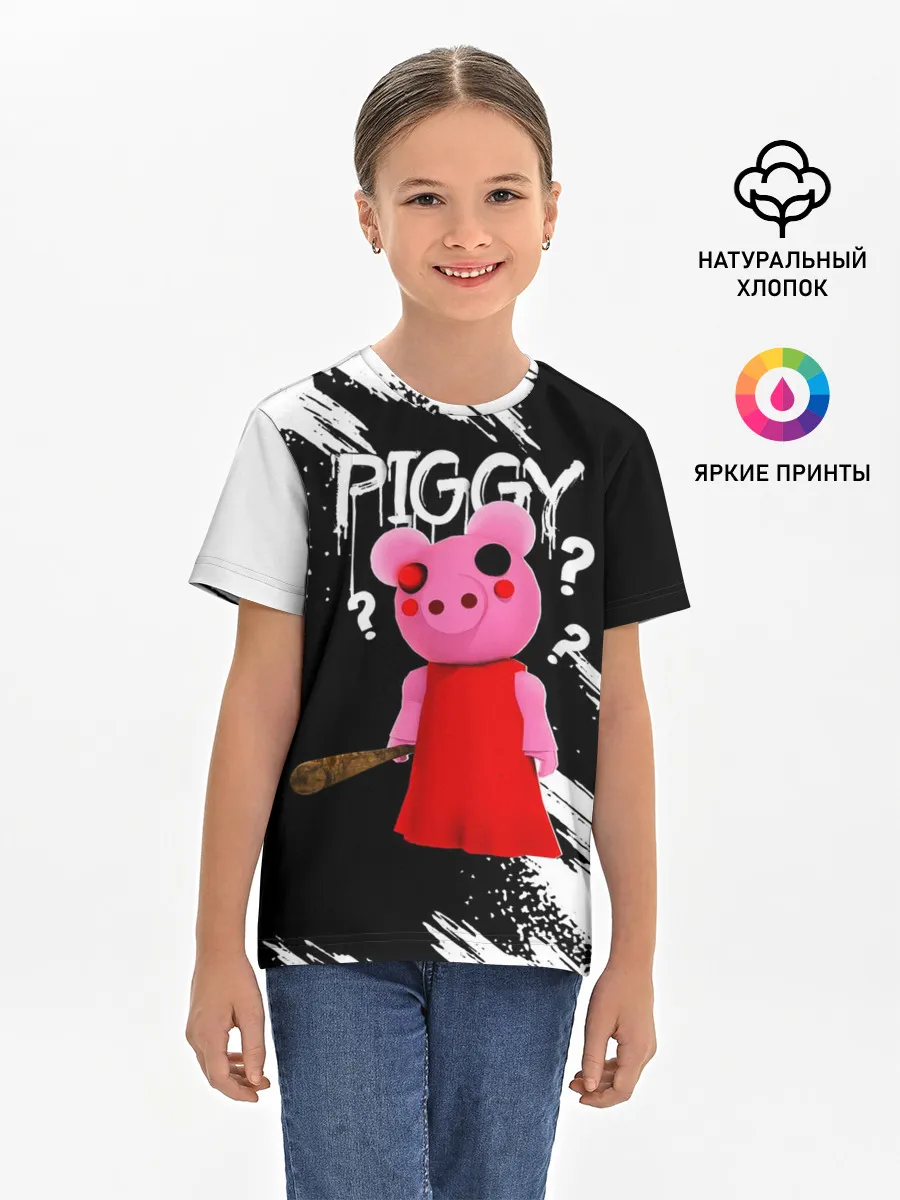 Детская базовая футболка / ROBLOX PIGGY - СВИНКА ПИГГИ