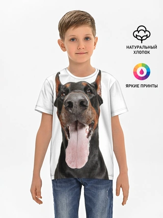 Детская базовая футболка / Доберман / Doberman