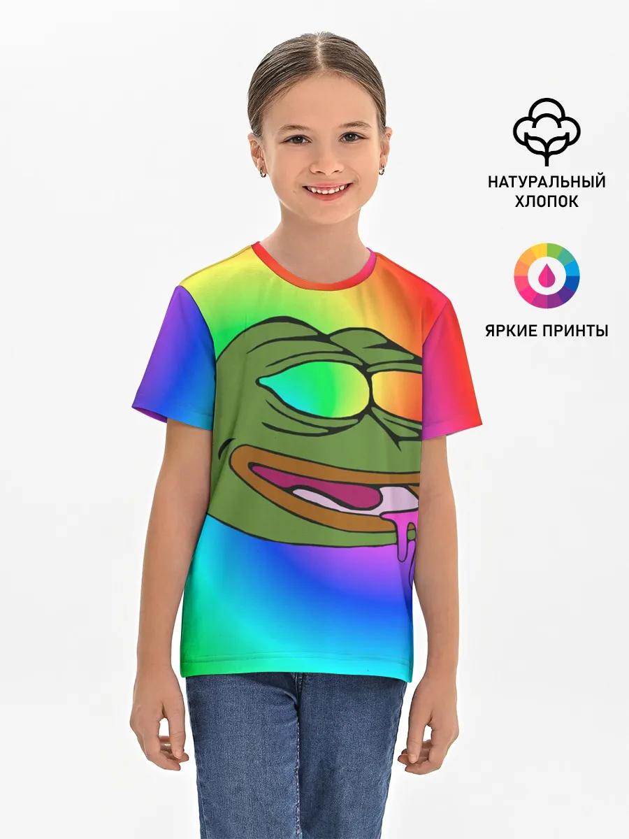 Детская базовая футболка / Pepe rainbow