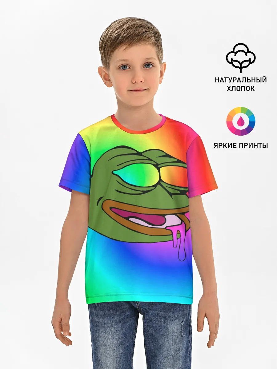 Детская базовая футболка / Pepe rainbow