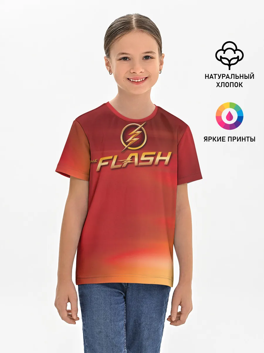 Детская базовая футболка / The Flash Logo Pattern