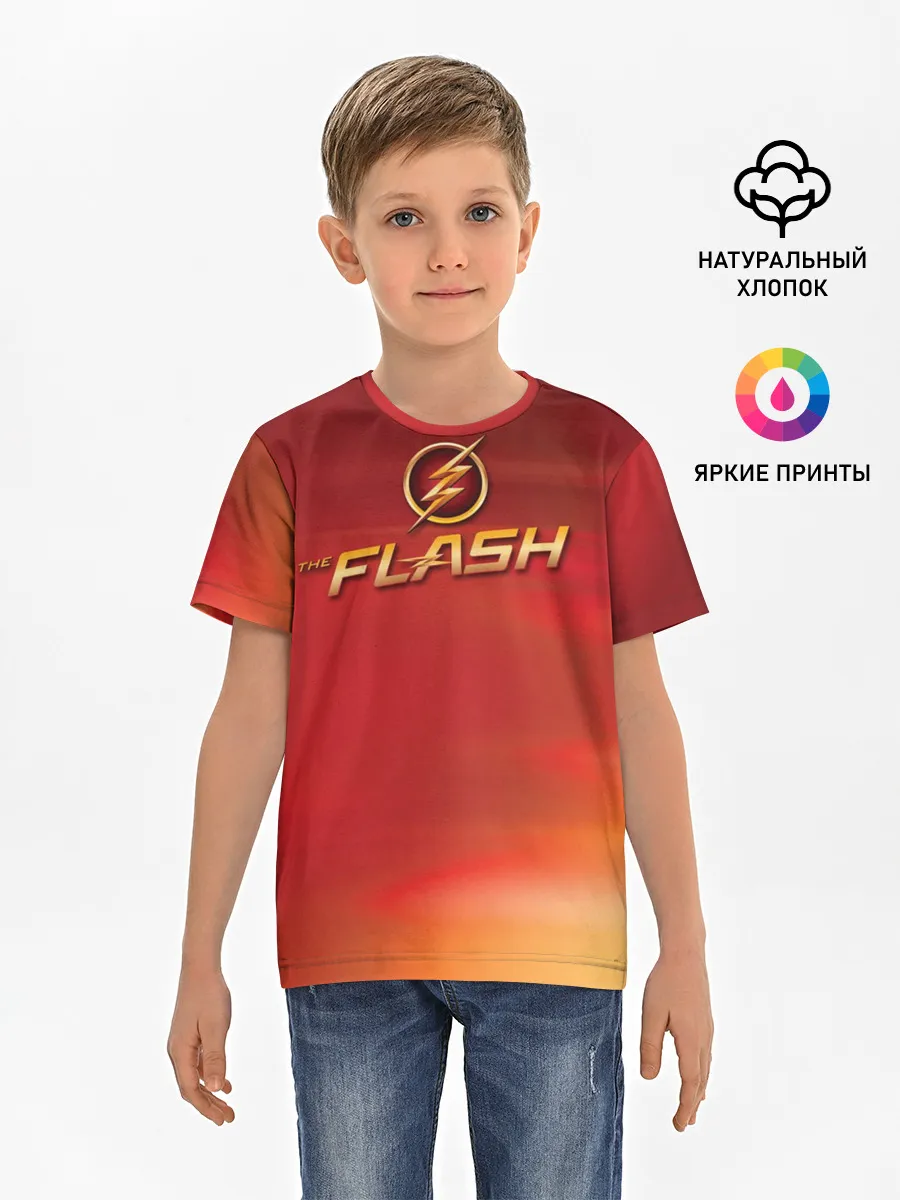 Детская базовая футболка / The Flash Logo Pattern