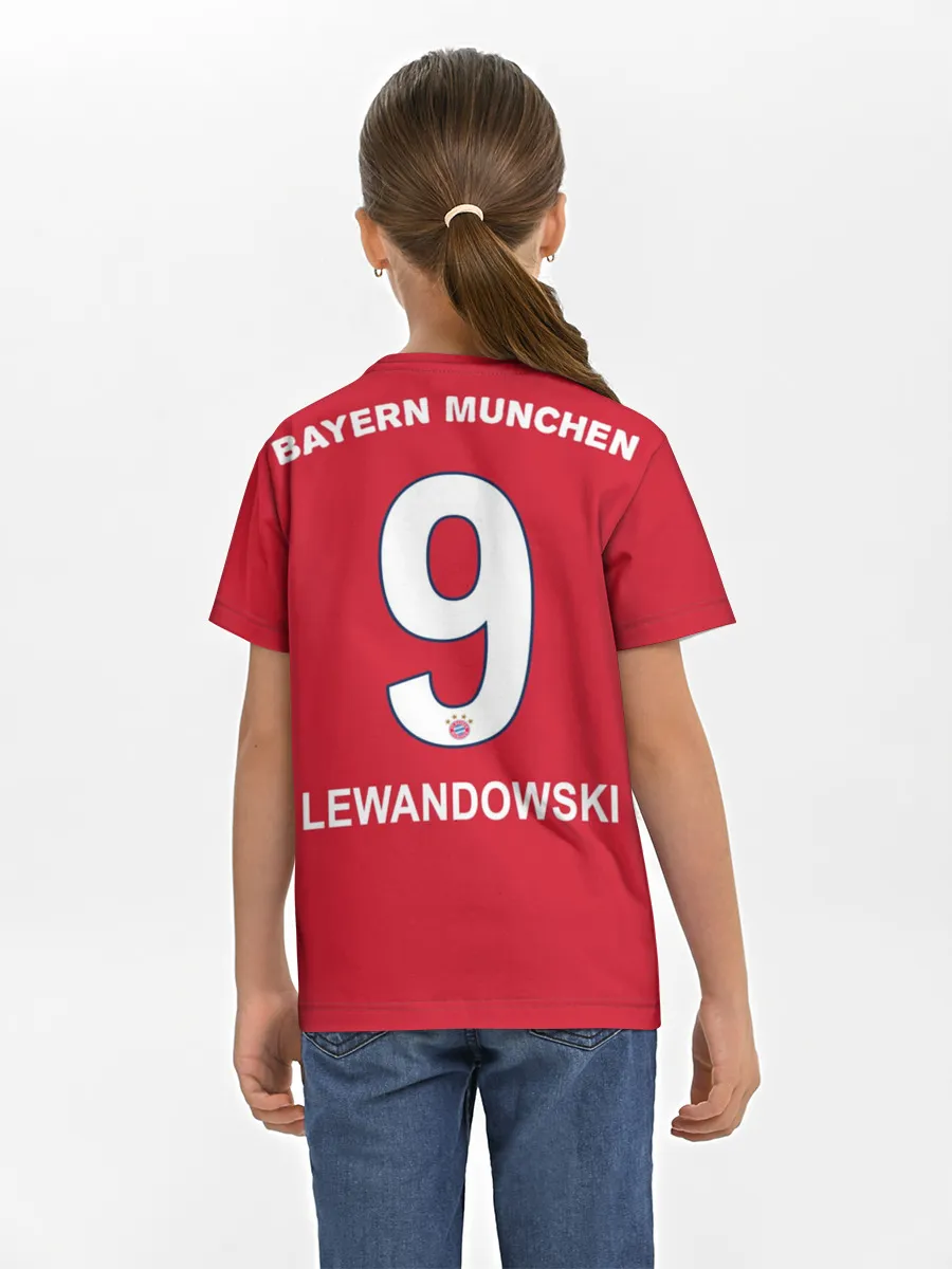 Детская базовая футболка / Lewandowski home 18-19