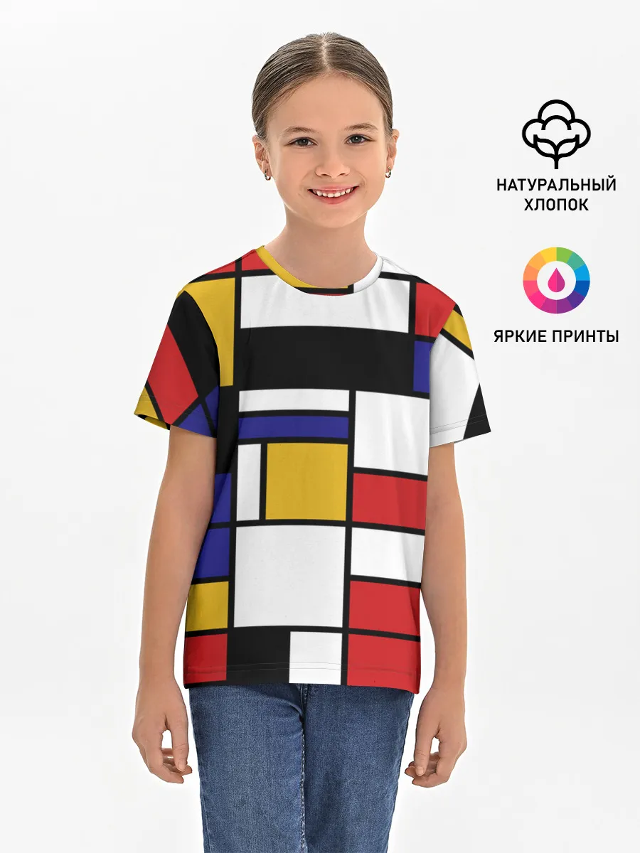 Детская базовая футболка / Color blocking