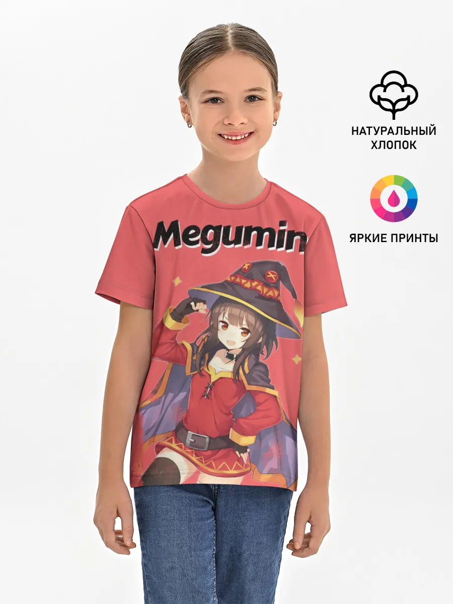 Детская базовая футболка / Megumin показывает силу