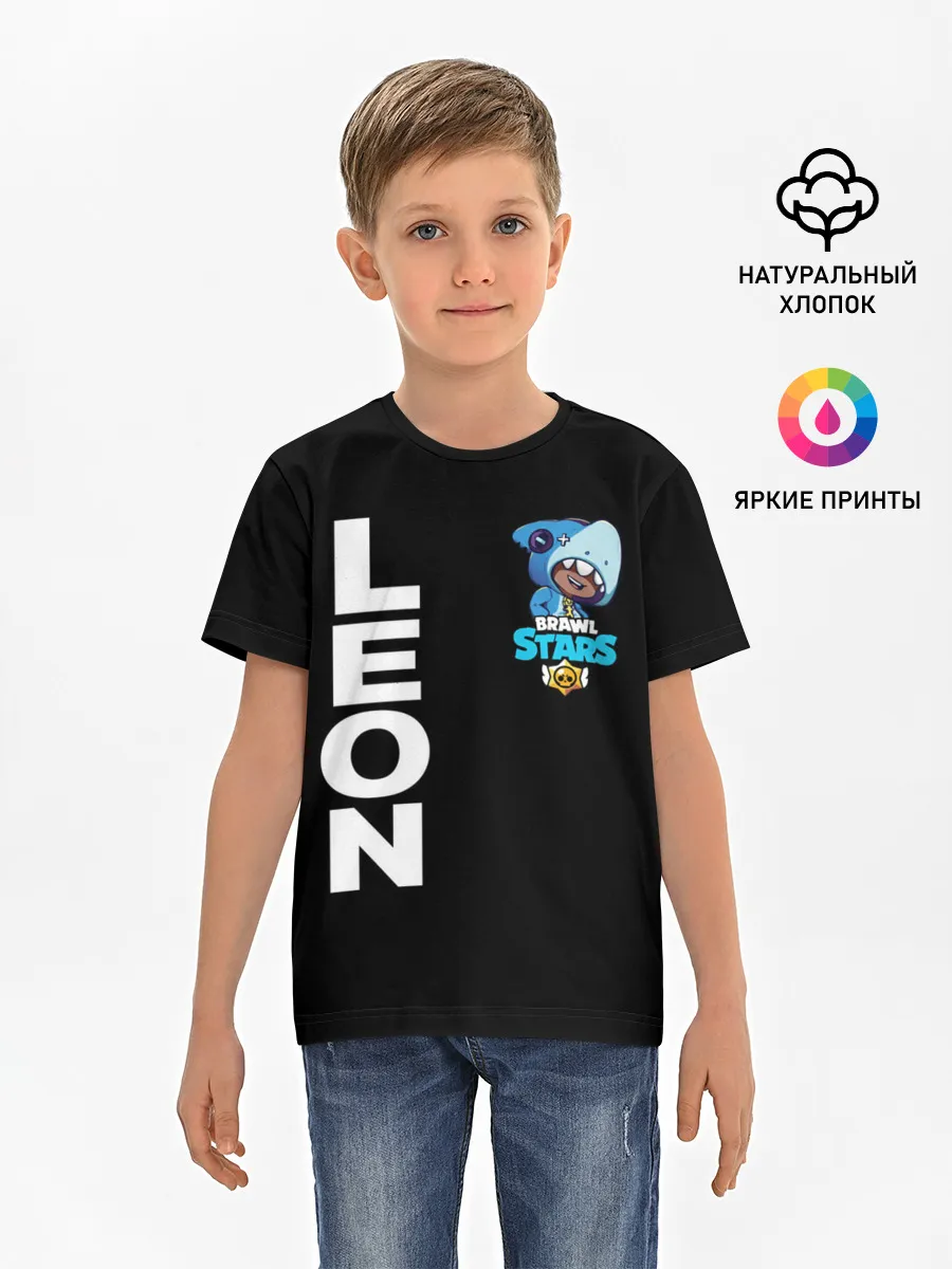 Детская базовая футболка / Brawl Stars LEON SHARK