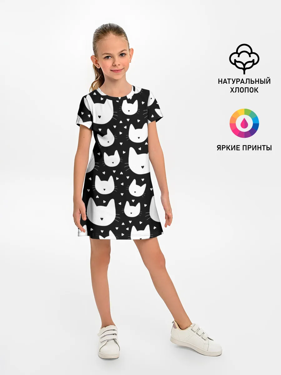 Детское платье / Love Cats Pattern