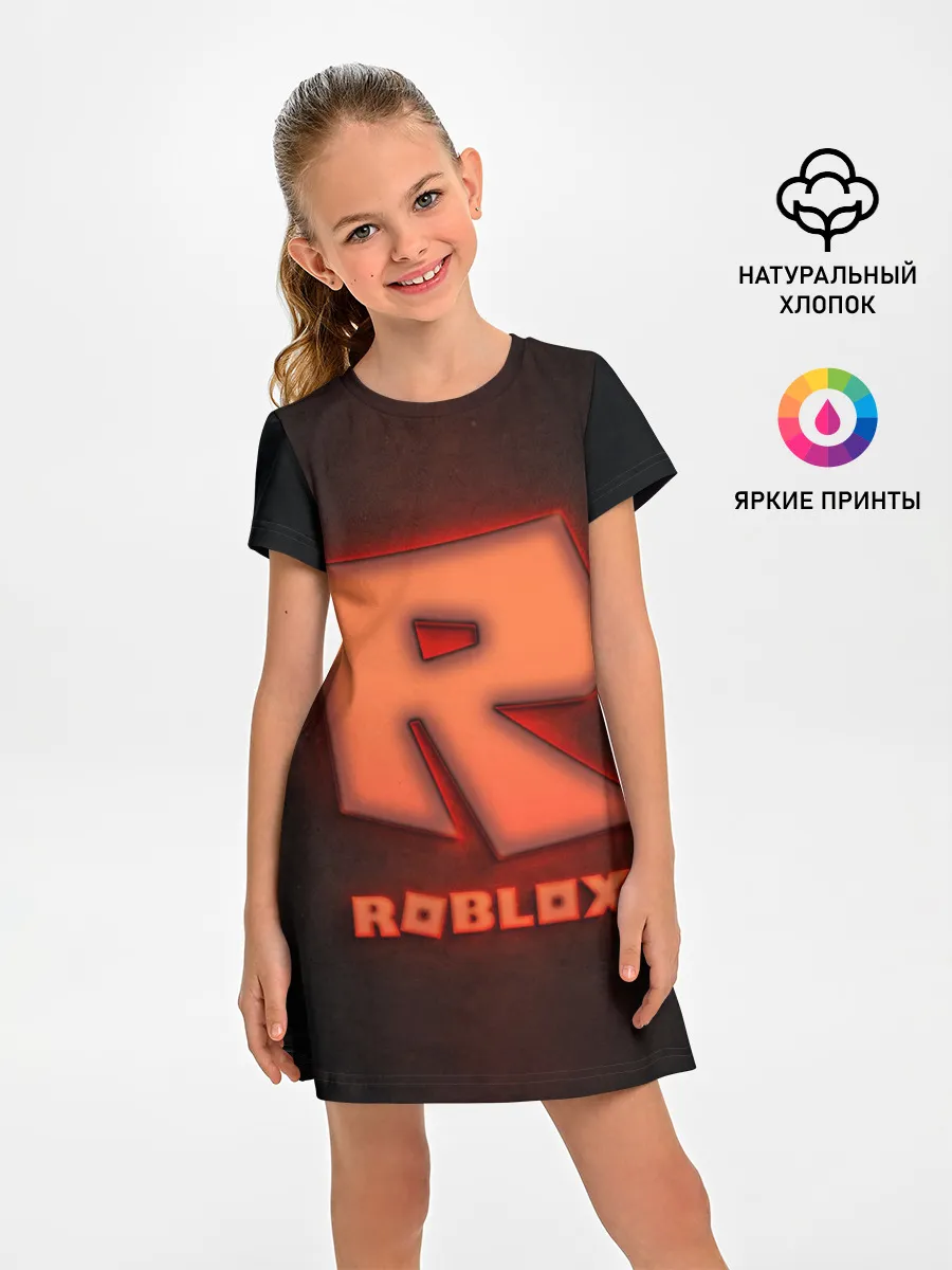 Детское платье / ROBLOX NEON RED