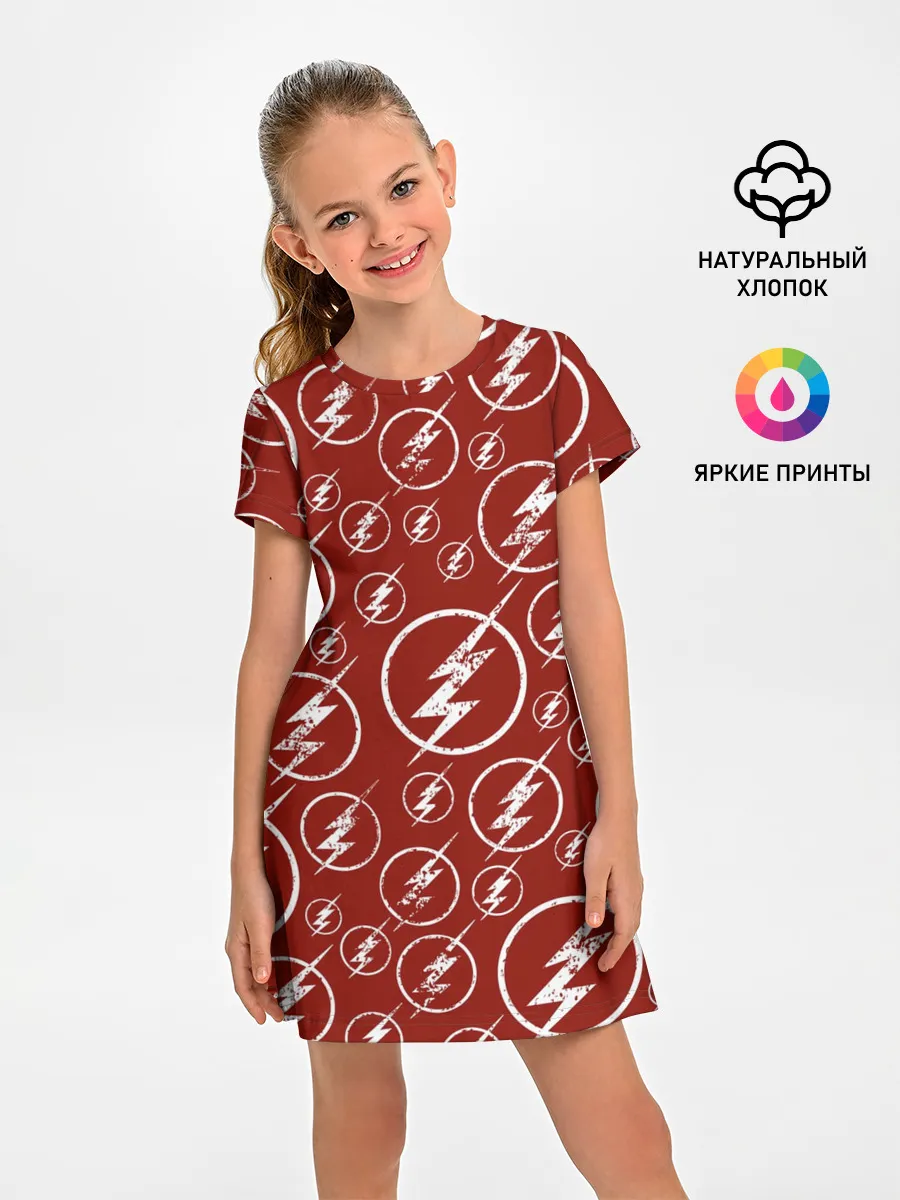 Детское платье / The Flash Logo Pattern