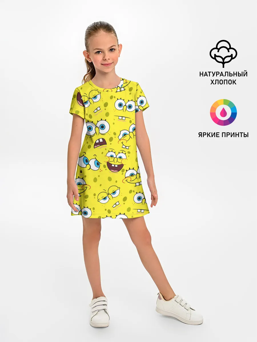 Детское платье / Губка Боб / SpongeBob pattern