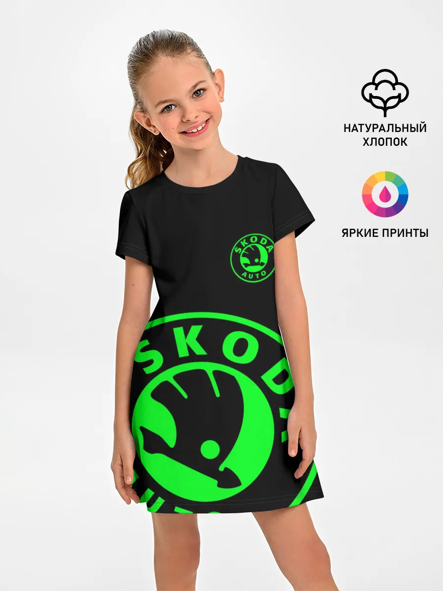 Детское платье / SKODA GREEN LOGO BLACK STYLE