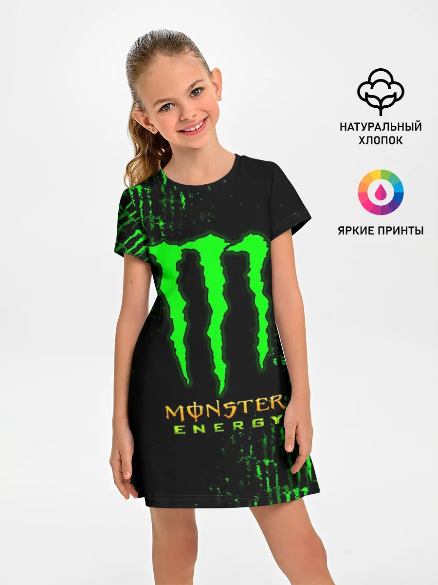 Детское платье / MONSTER ENERGY NEON | МОНСТЕР НЕОН