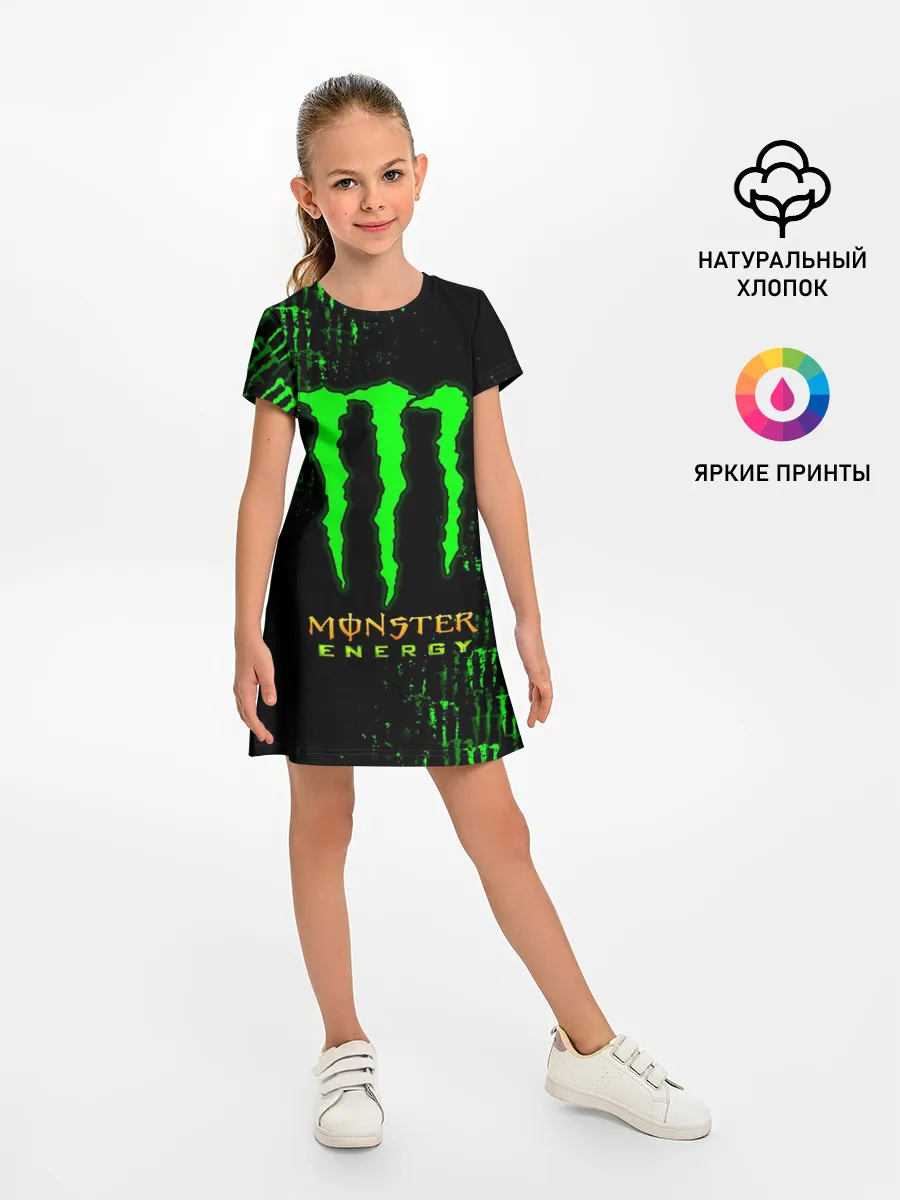 Детское платье / MONSTER ENERGY NEON | МОНСТЕР НЕОН