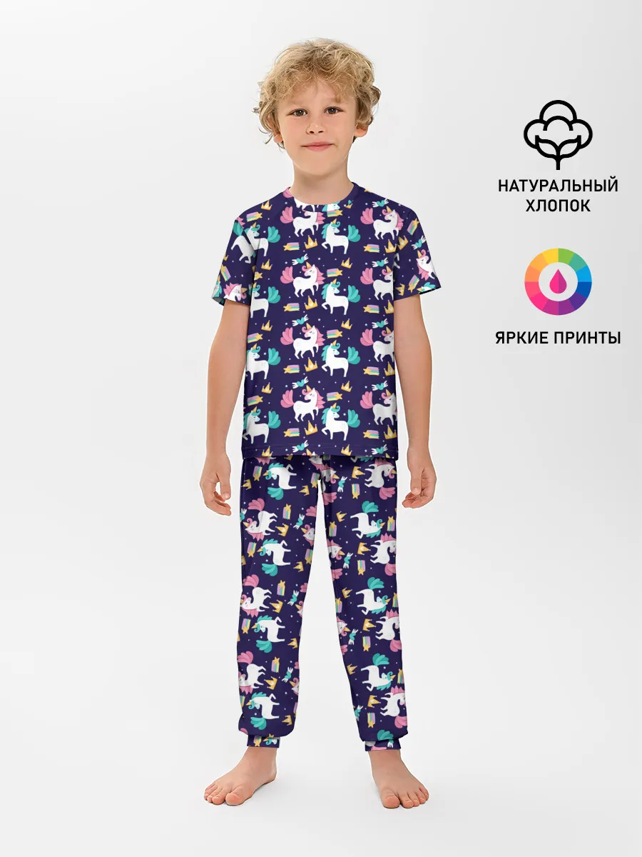 Детская пижама с брюками / Unicorn pattern