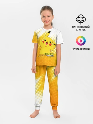 Детская пижама с брюками / Pikachu Pika Pika