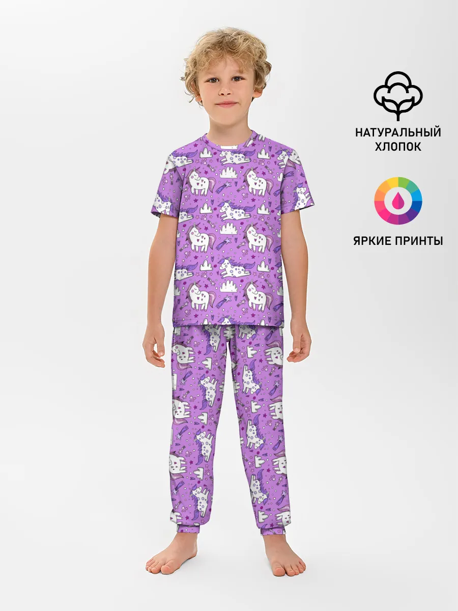 Детская пижама с брюками / Unicorn pattern