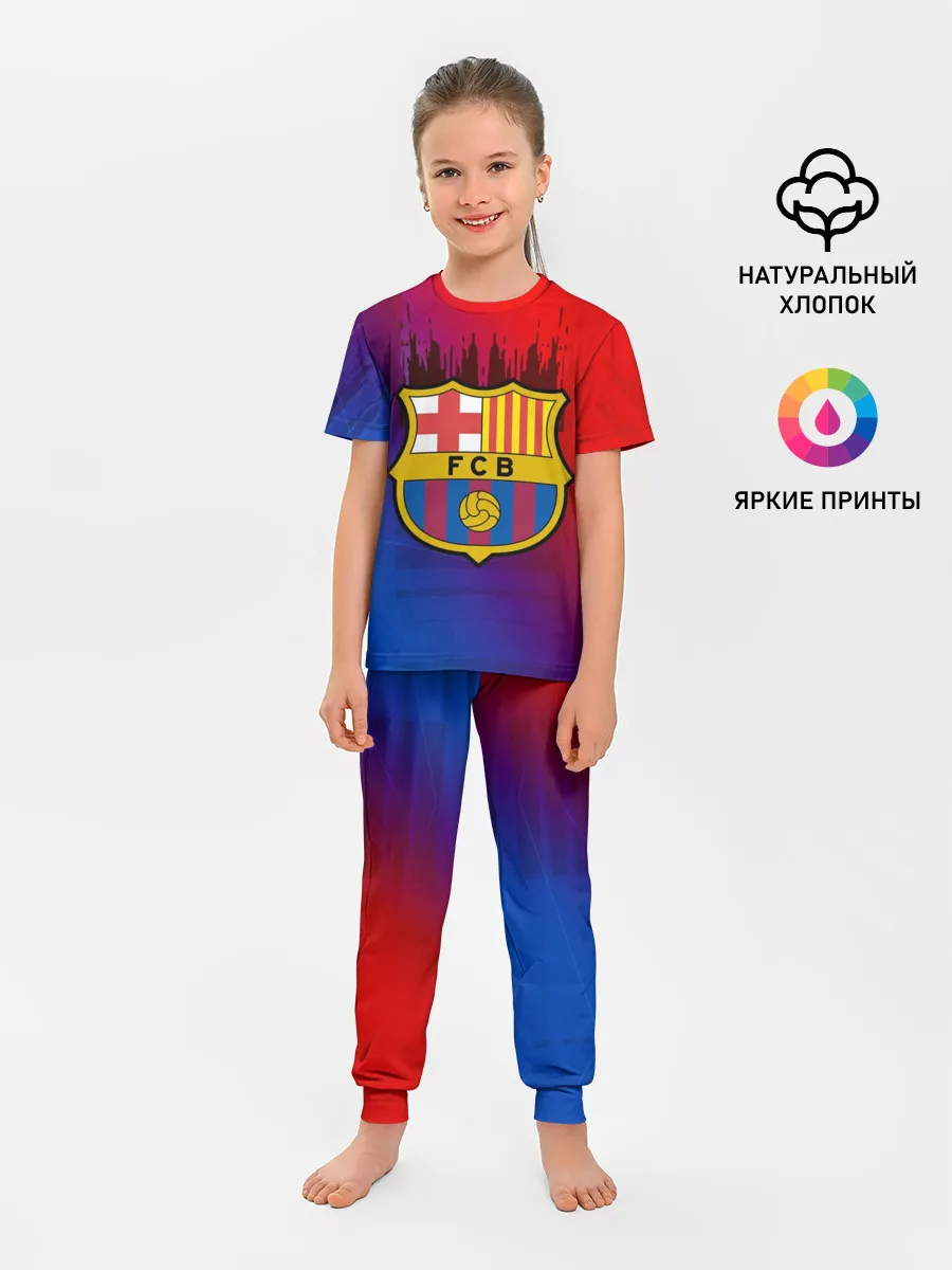 Детская пижама с брюками / FC Barcelona color sport