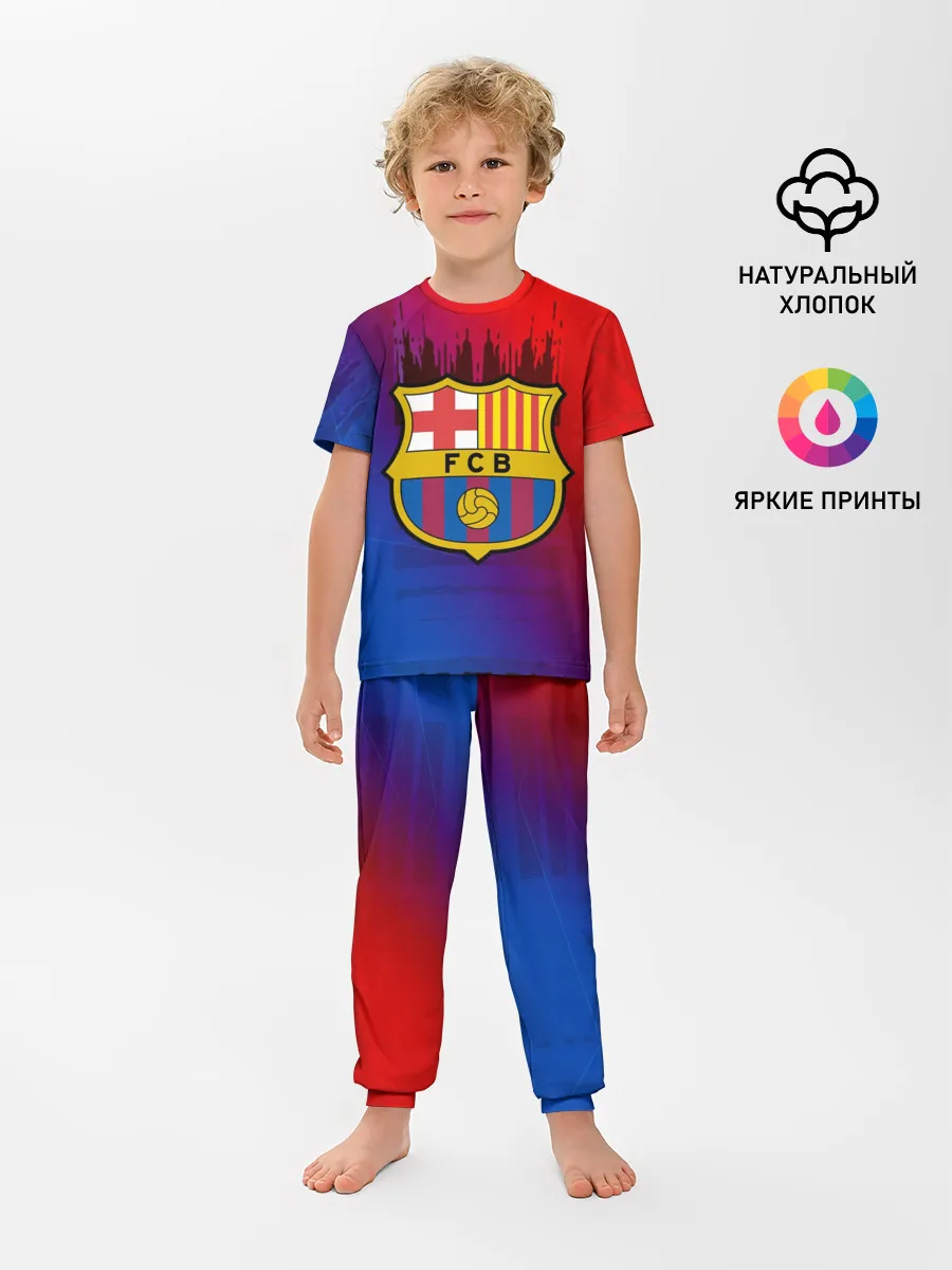 Детская пижама с брюками / FC Barcelona color sport