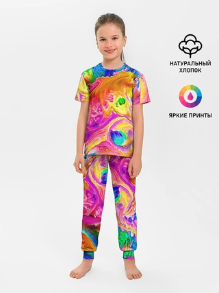 Детская пижама с брюками / TIE DYE | ЯРКИЕ КРАСКИ