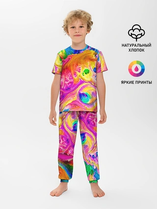 Детская пижама с брюками / TIE DYE | ЯРКИЕ КРАСКИ