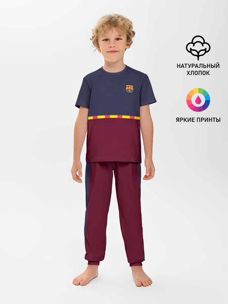 Детская пижама с брюками / FC Barcelona | Flag and team Logo (2021/22)