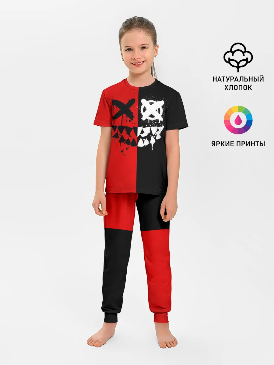 Детская пижама с брюками / Smail Black and red