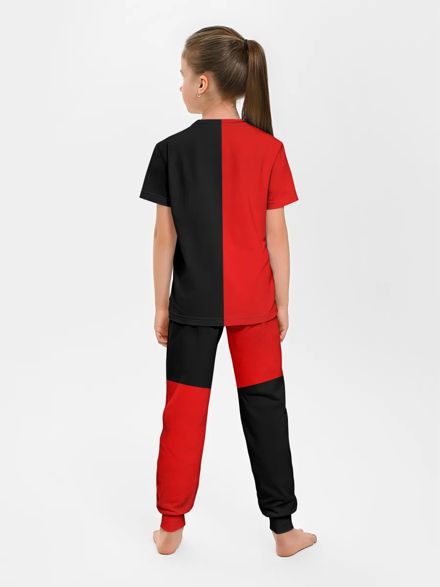 Детская пижама с брюками / Smail Black and red