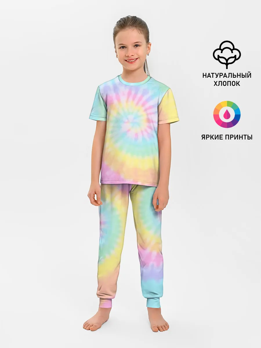 Детская пижама с брюками / Pastel Tie Dye