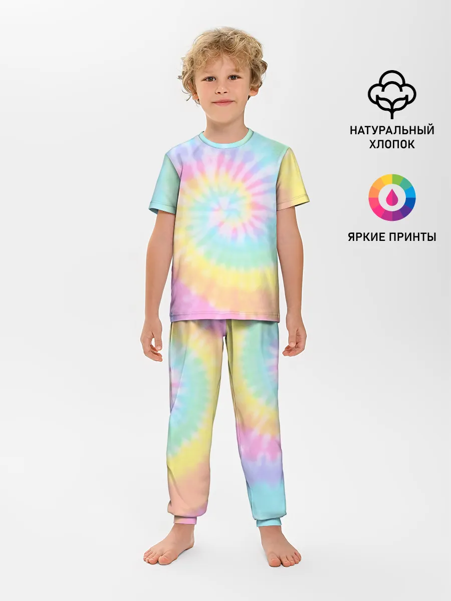 Детская пижама с брюками / Pastel Tie Dye