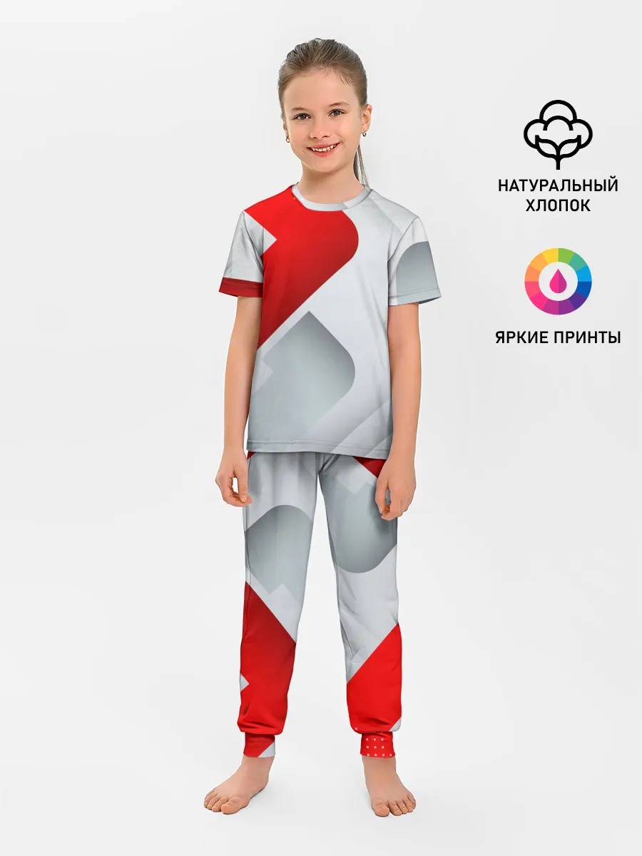 Детская пижама с брюками / 3D SPORT STYLE RED / WHITE