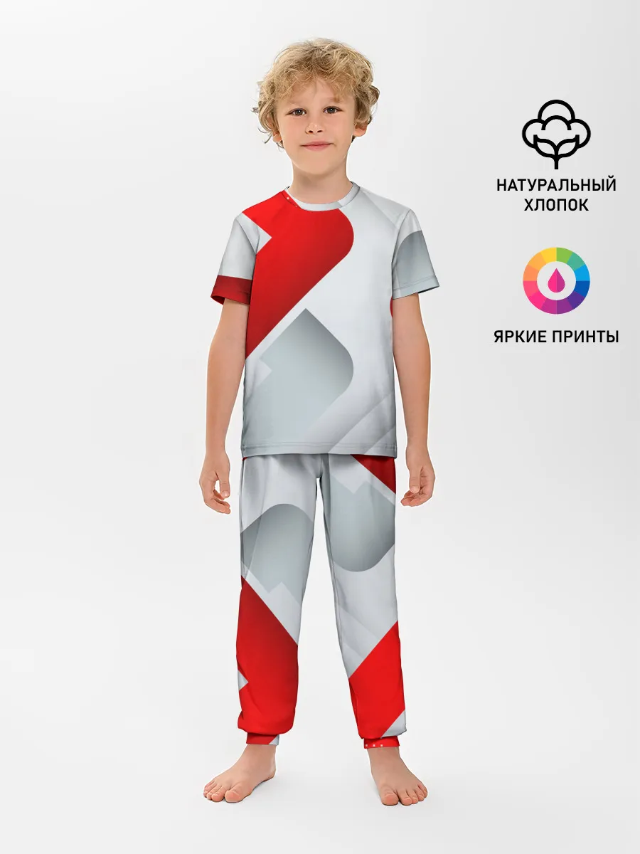 Детская пижама с брюками / 3D SPORT STYLE RED / WHITE