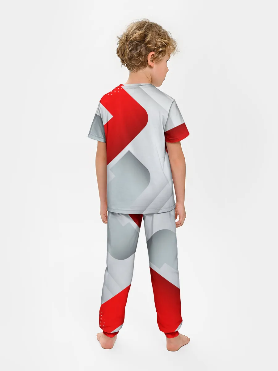 Детская пижама с брюками / 3D SPORT STYLE RED / WHITE