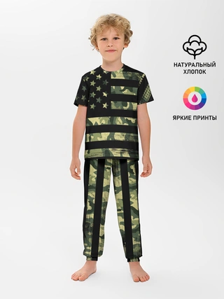 Детская пижама с брюками / American Flag Camo