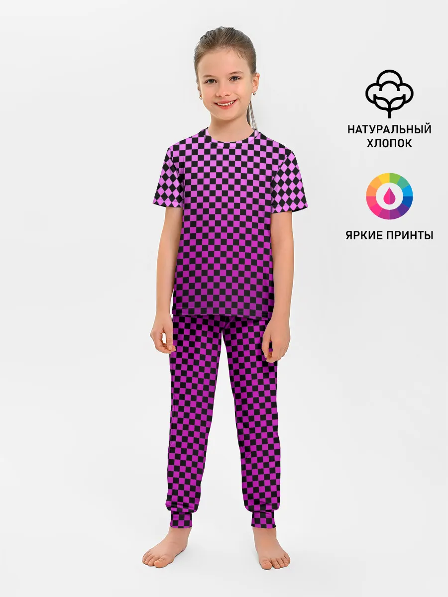 Детская пижама с брюками / Checkerboard Color