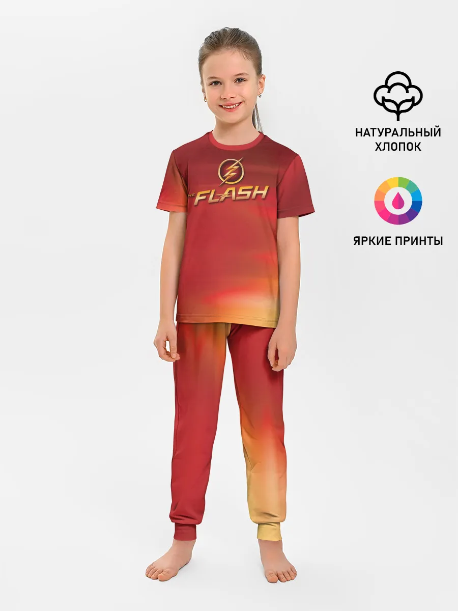 Детская пижама с брюками / The Flash Logo Pattern